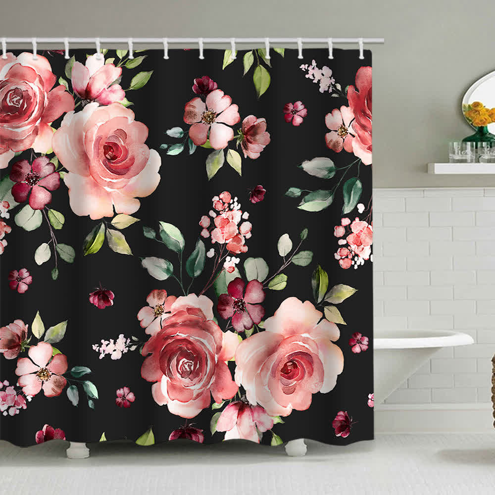 Luxurious Flowers Print Shower Curtain - F - 71"W x 90"L - image 5