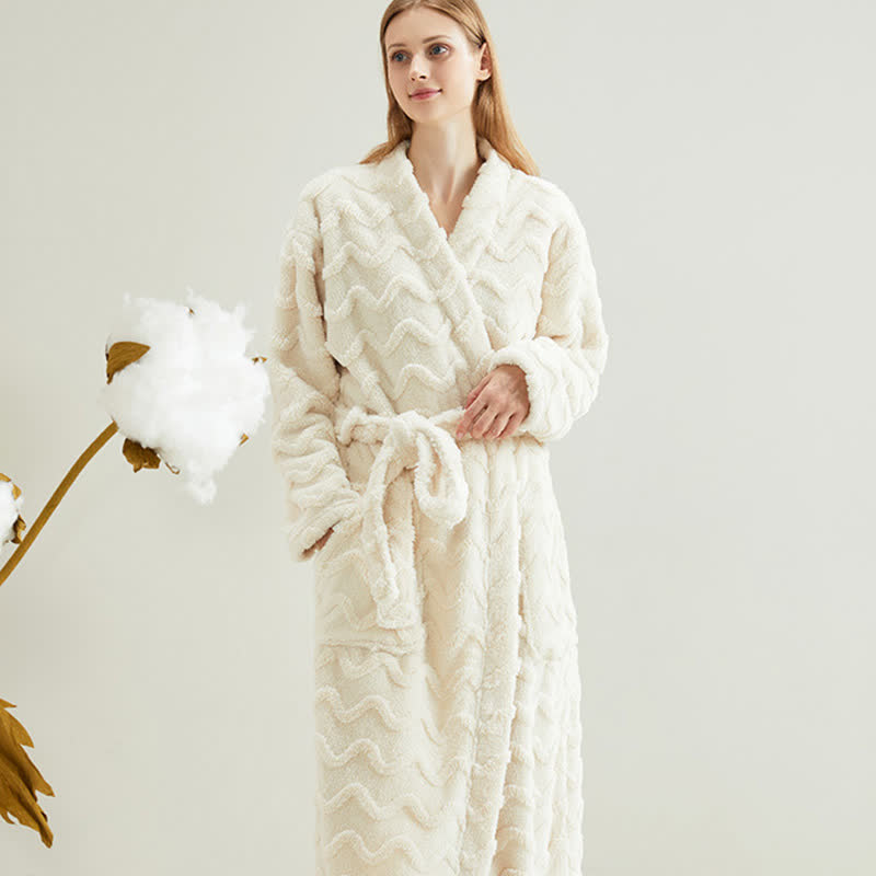 Unisex Wavy Textured Plush Robe - image 6
