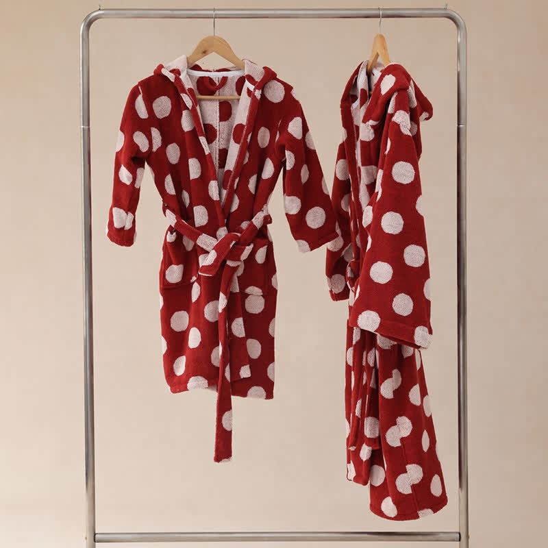 Matching Family Polka Dot Hooded Cotton Robe - image 12