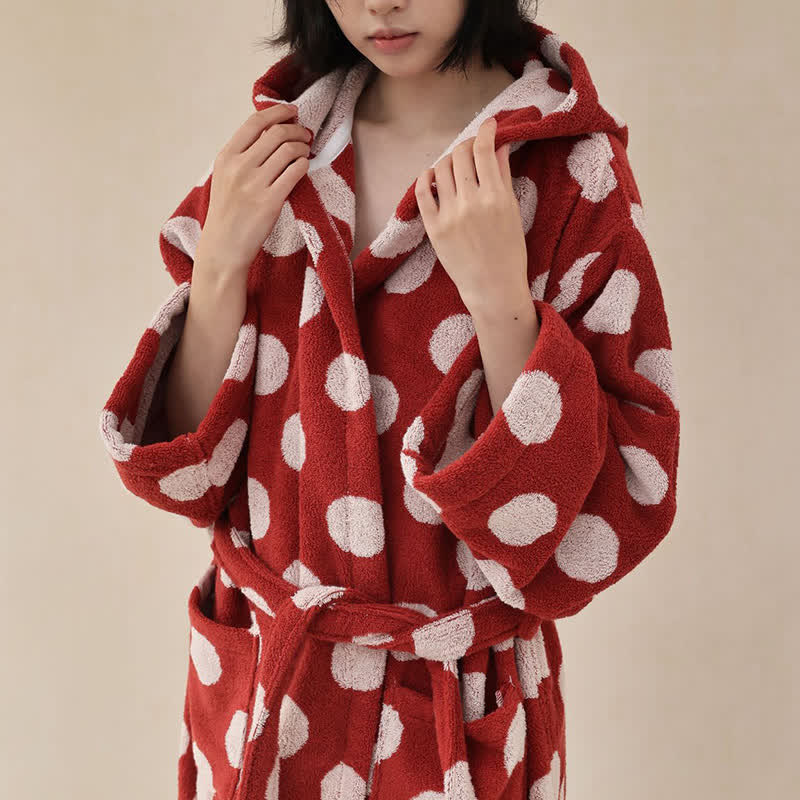 Matching Family Polka Dot Hooded Cotton Robe - image 11