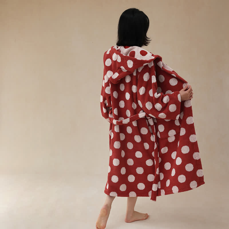 Matching Family Polka Dot Hooded Cotton Robe - image 10