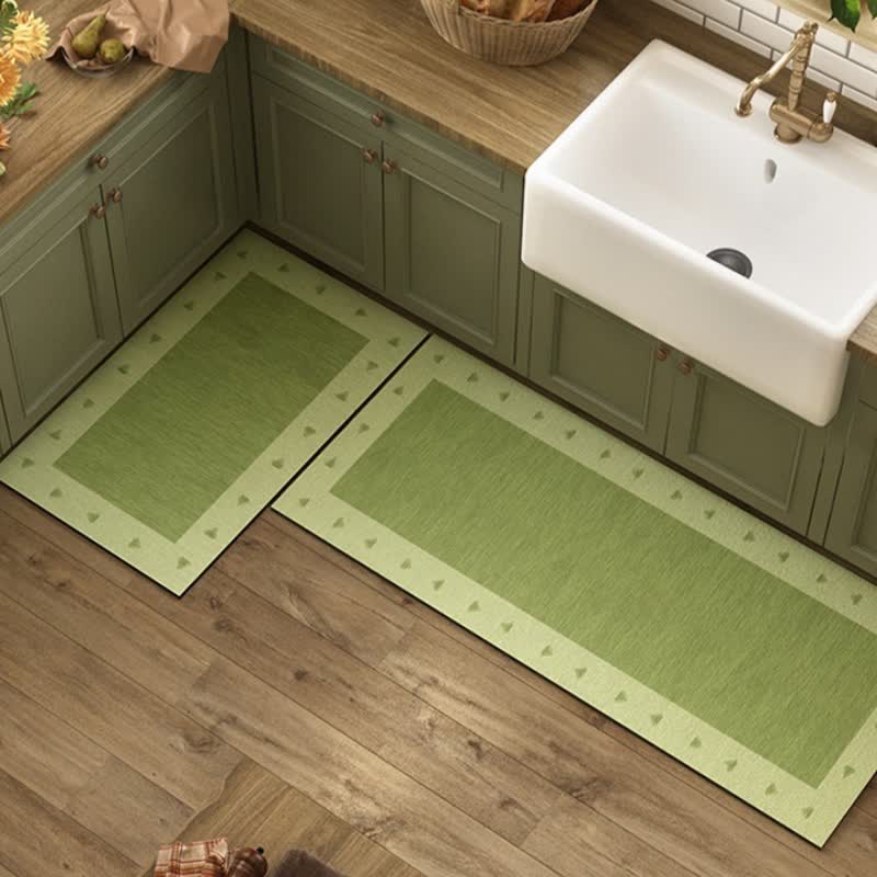 Diatom Mud Green Bordered Kitchen Rug - 23" x 35"+23" x 71" - image 0