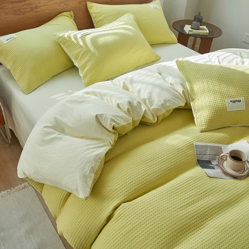 Solid Waffle Weave Cotton Bedding Set - image 13