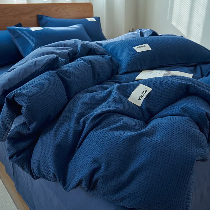 Solid Waffle Weave Cotton Bedding Set - image 7