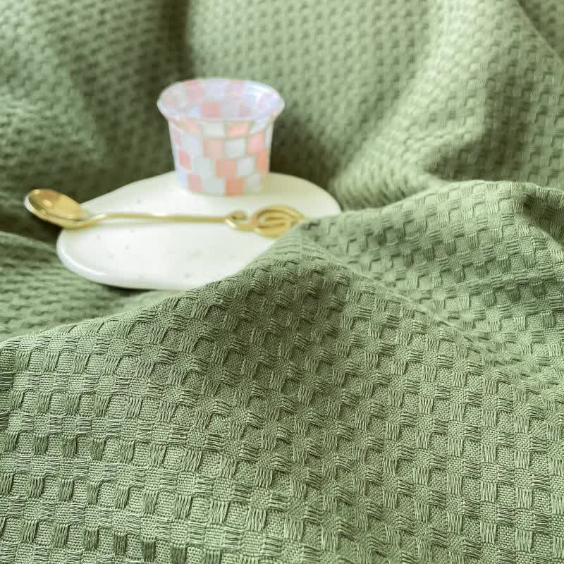 Solid Waffle Weave Cotton Bedding Set - image 4