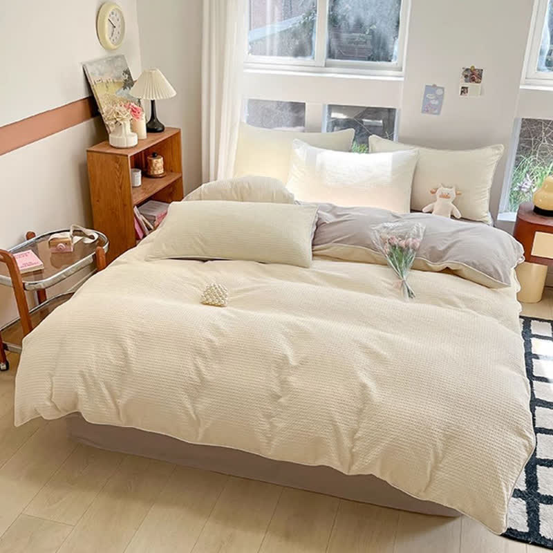 Minimalist Waffle Cotton Bedding Set - image 5