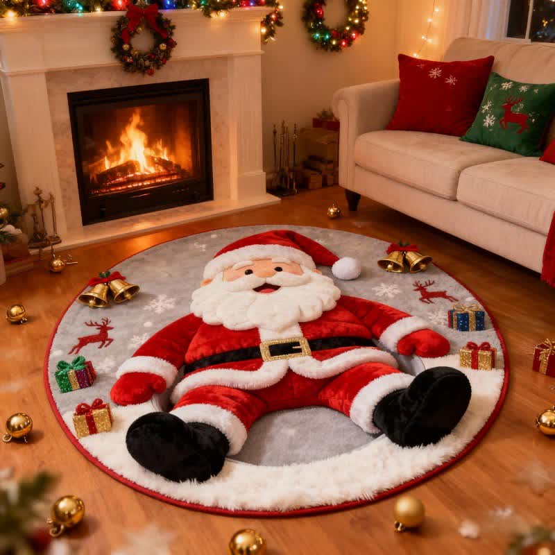 Christmas Santa Claus 3D Effect Rug - image 1