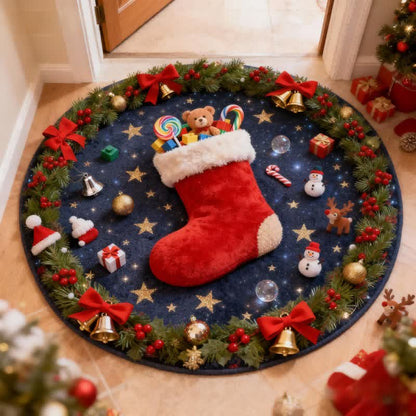 Christmas-themed Stockings 3D Effect Rug - image 4