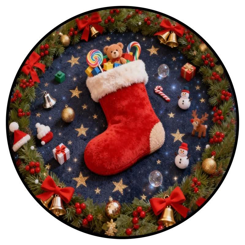 Christmas-themed Stockings 3D Effect Rug - image 6
