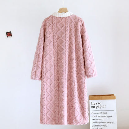 Diamond Textured Plush Button Nightgown - image 5