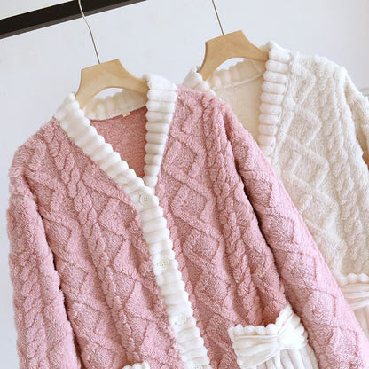 Diamond Textured Plush Button Nightgown - image 2