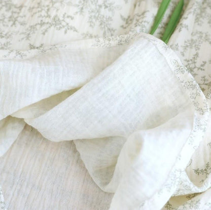 Bow-tie V-neckline Soft Cotton Gauze Pajamas - image 9