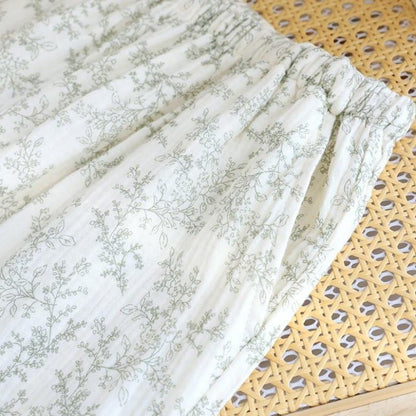 Bow-tie V-neckline Soft Cotton Gauze Pajamas - image 11