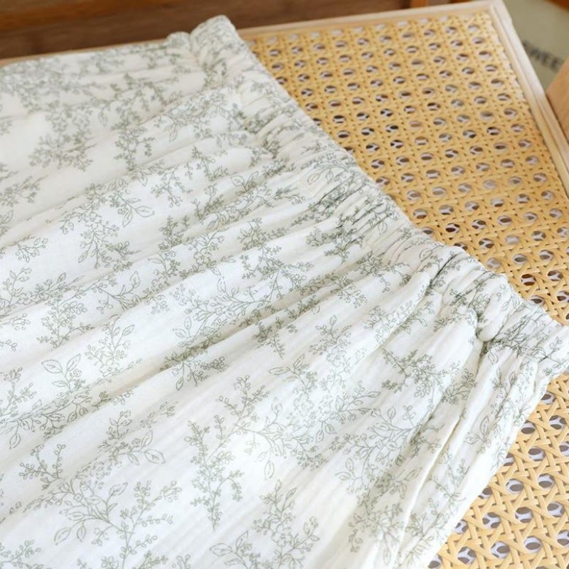 Bow-tie V-neckline Soft Cotton Gauze Pajamas - image 10