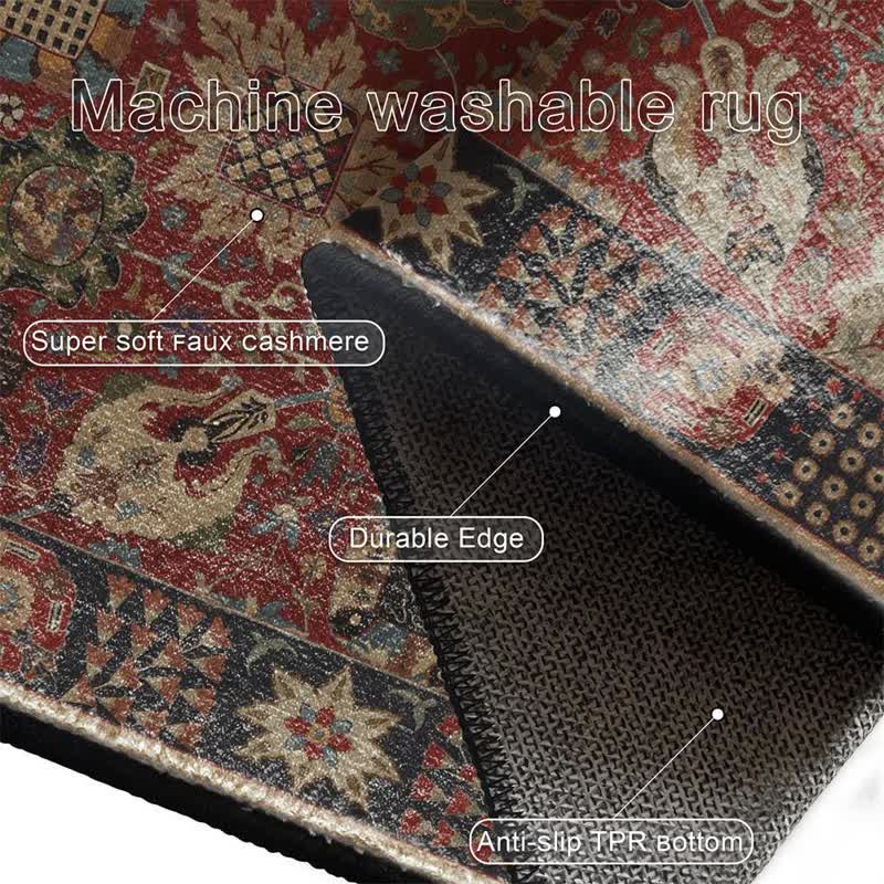 Vintage Persian Rectangle Washable Area Rug - image 6