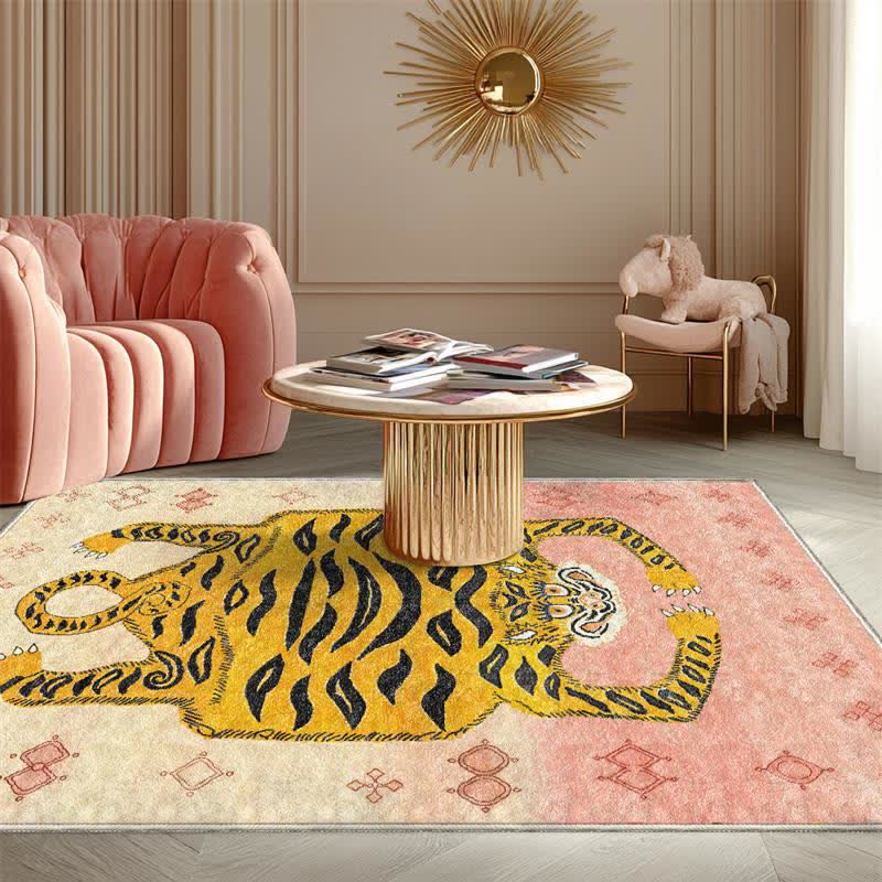 Ethnic Tibetan Tiger Rectangle Area Rug - image 19