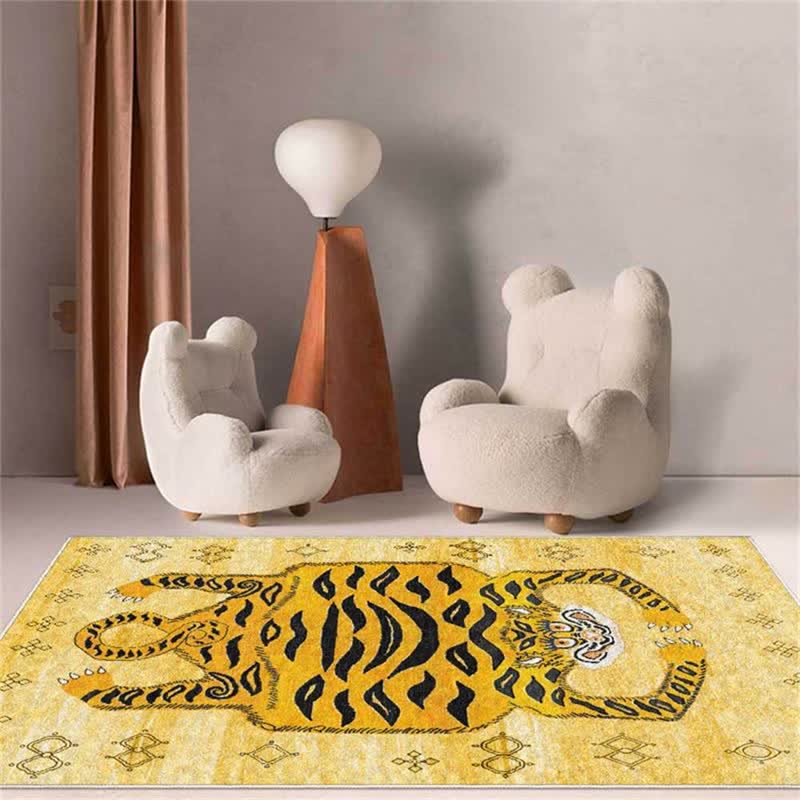 Ethnic Tibetan Tiger Rectangle Area Rug - image 2