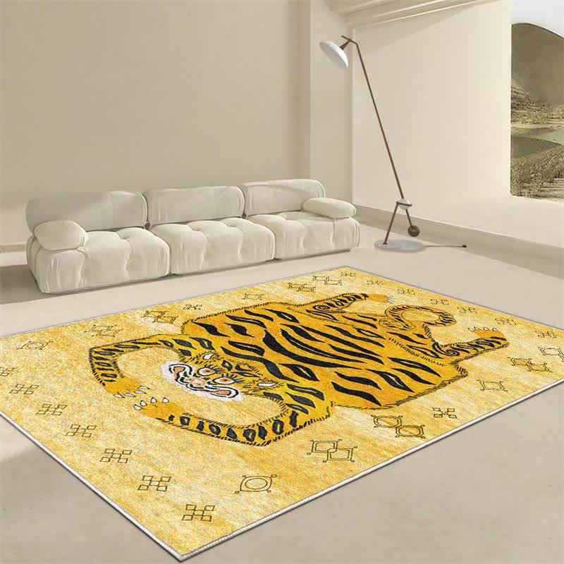Ethnic Tibetan Tiger Rectangle Area Rug - image 3