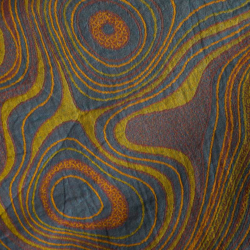 Artistic Abstract Pattern Cotton Kimono Robe - image 8