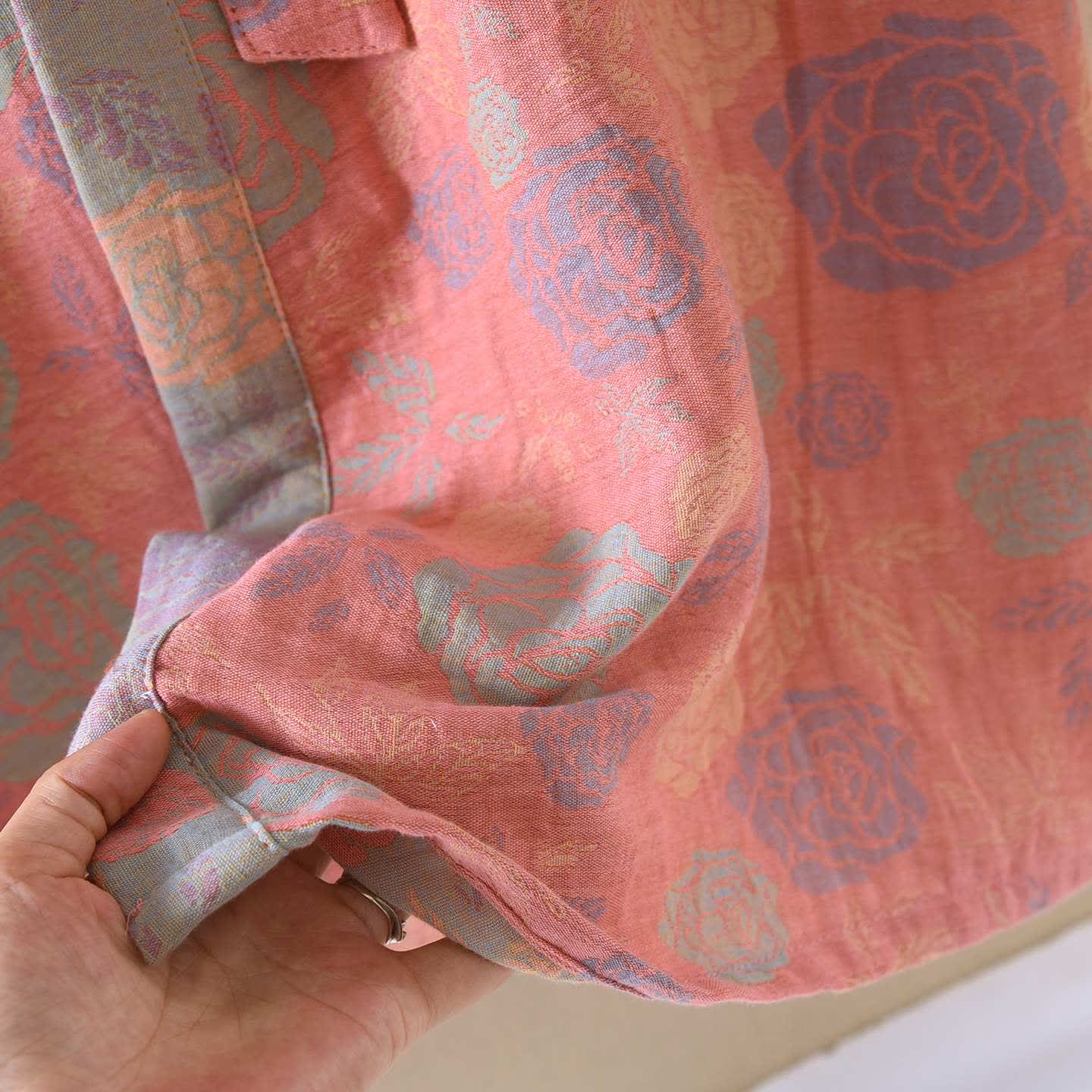 Romantic Rose Cotton Gauze Kimono Robe - image 4