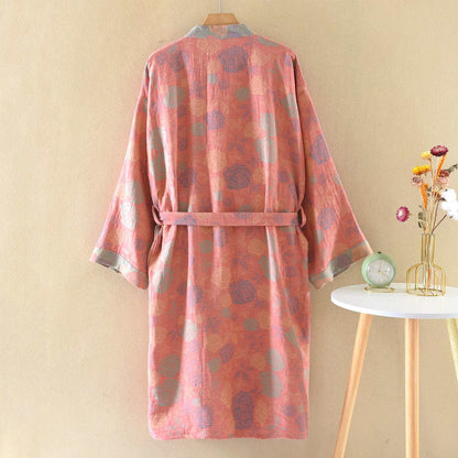 Romantic Rose Cotton Gauze Kimono Robe - image 2