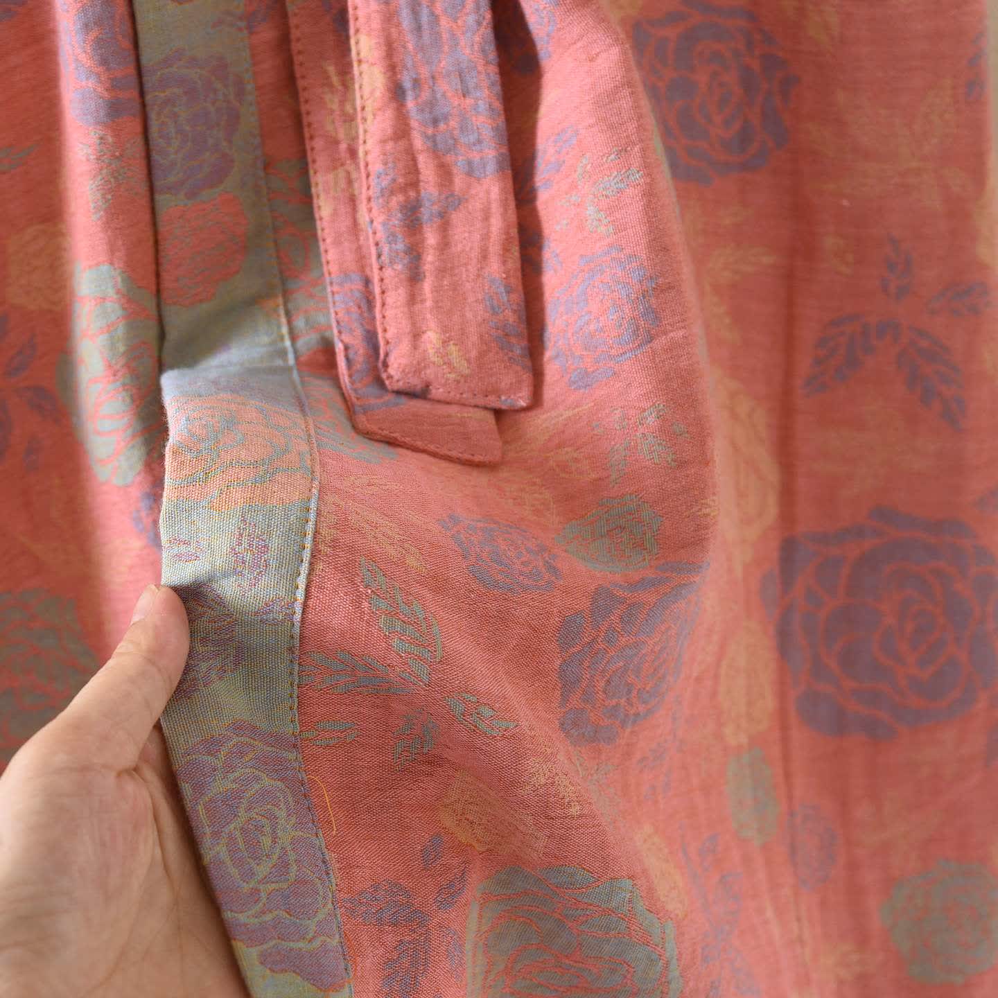 Romantic Rose Cotton Gauze Kimono Robe - image 5