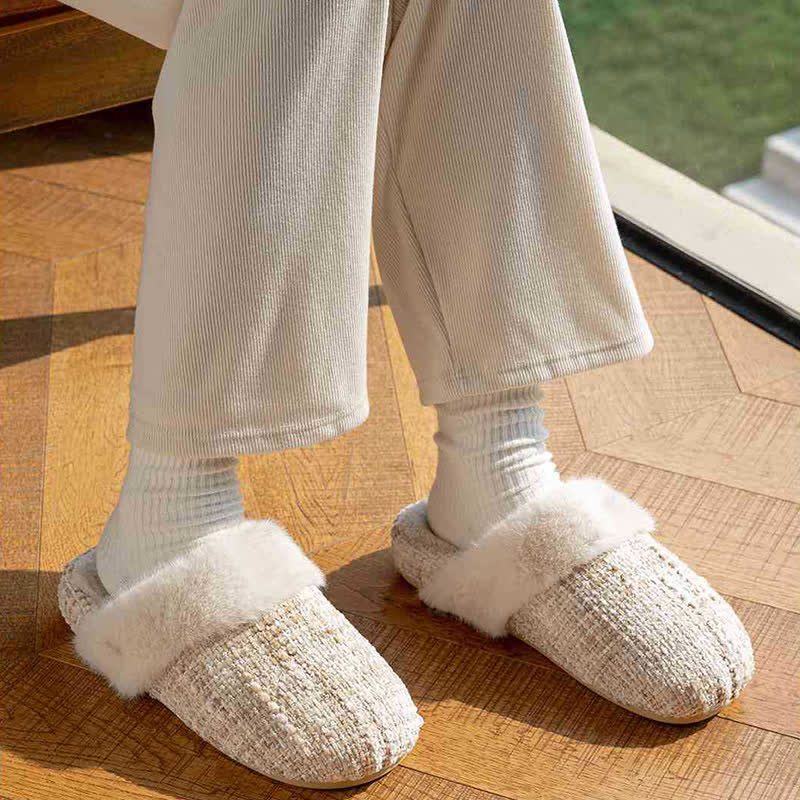 Closed-Toe Plush Warm Slippers - image 1