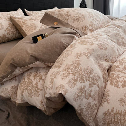 Vintage Tree Linen Button Bedding Set (4PCS) - image 3
