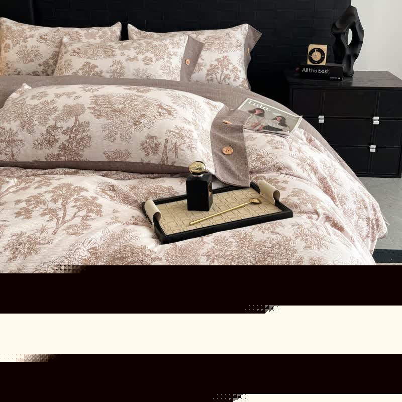 Vintage Tree Linen Button Bedding Set (4PCS) - image 1