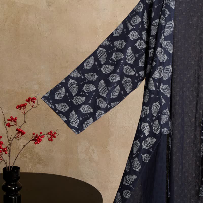 Leaf Arrow Cotton Kimono Robe - image 5