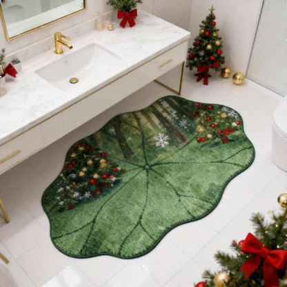 Lotus Leaf–Shaped Christmas Tree Rug - 35" x 55" - image 0