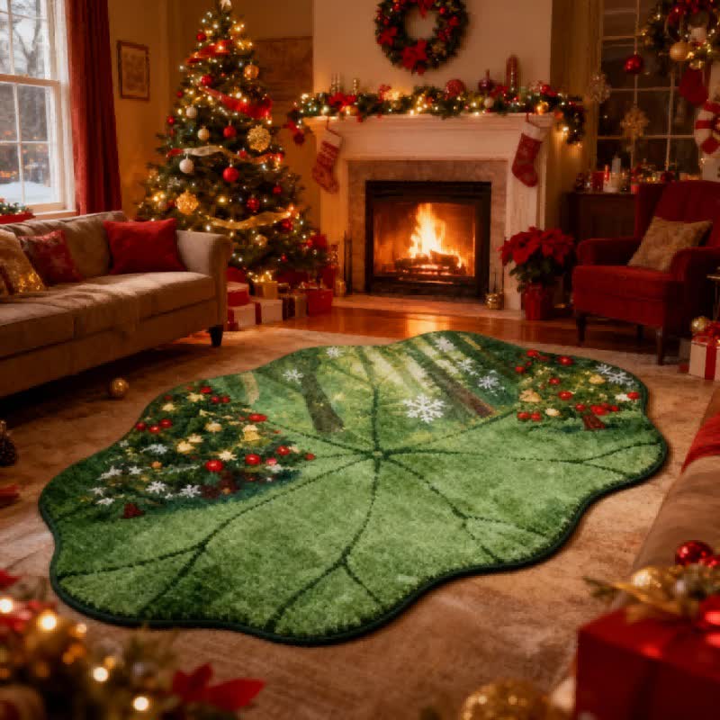 Lotus Leaf–Shaped Christmas Tree Rug - image 2