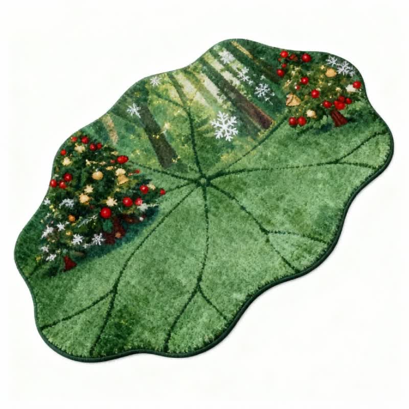 Lotus Leaf–Shaped Christmas Tree Rug - image 3