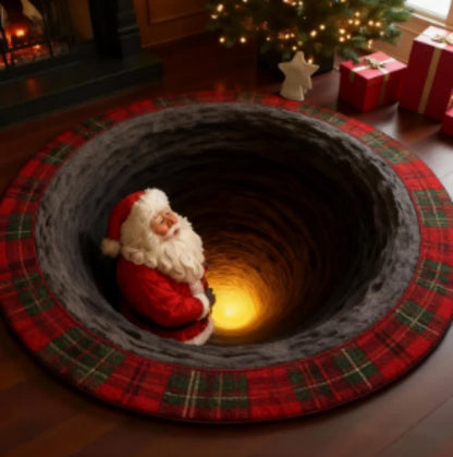 Christmas Santa Plaid 3D Effect Rug - image 2