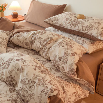 Floral Leaf Brushed Cotton Bedding Set - image 3