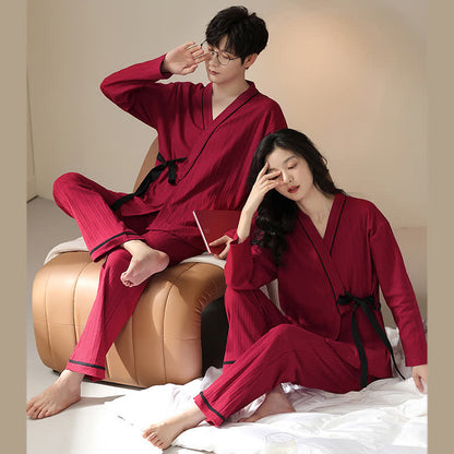 Couple Matching Cotton Kimono Pajama Set - image 2