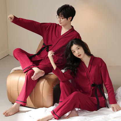 Couple Matching Cotton Kimono Pajama Set - image 0