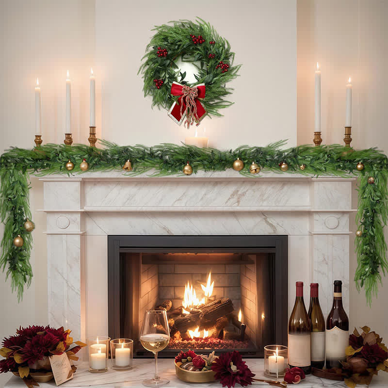 PE Faux Greenery Olive Branch Christmas Garland - image 0