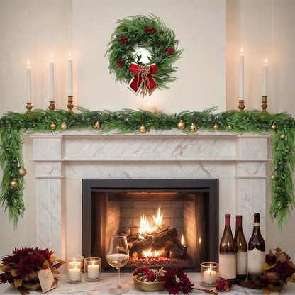 PE Faux Greenery Olive Branch Christmas Garland - image 0