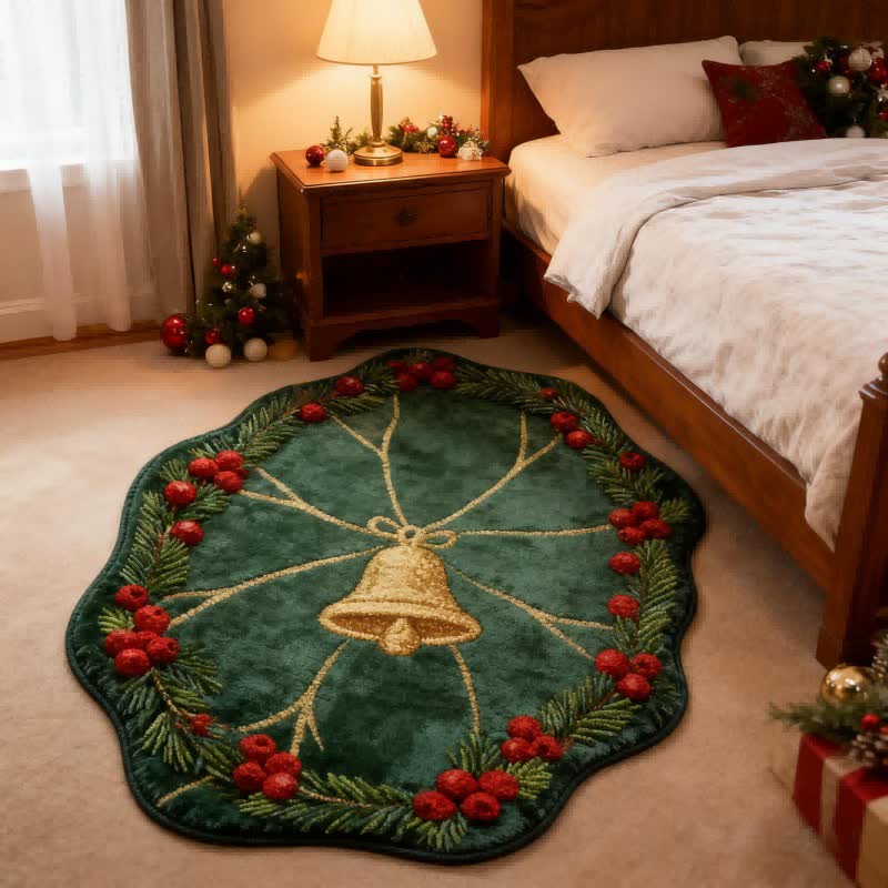 Lotus Leaf–Shaped Christmas Bell Rug - image 1