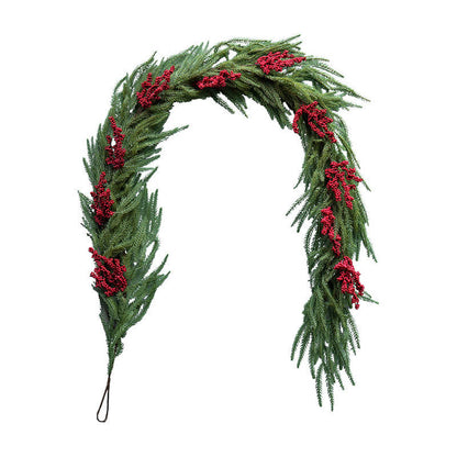 Faux Norfolk Pine Red Berry Christmas Garland - 2PCS - 71" - image 7
