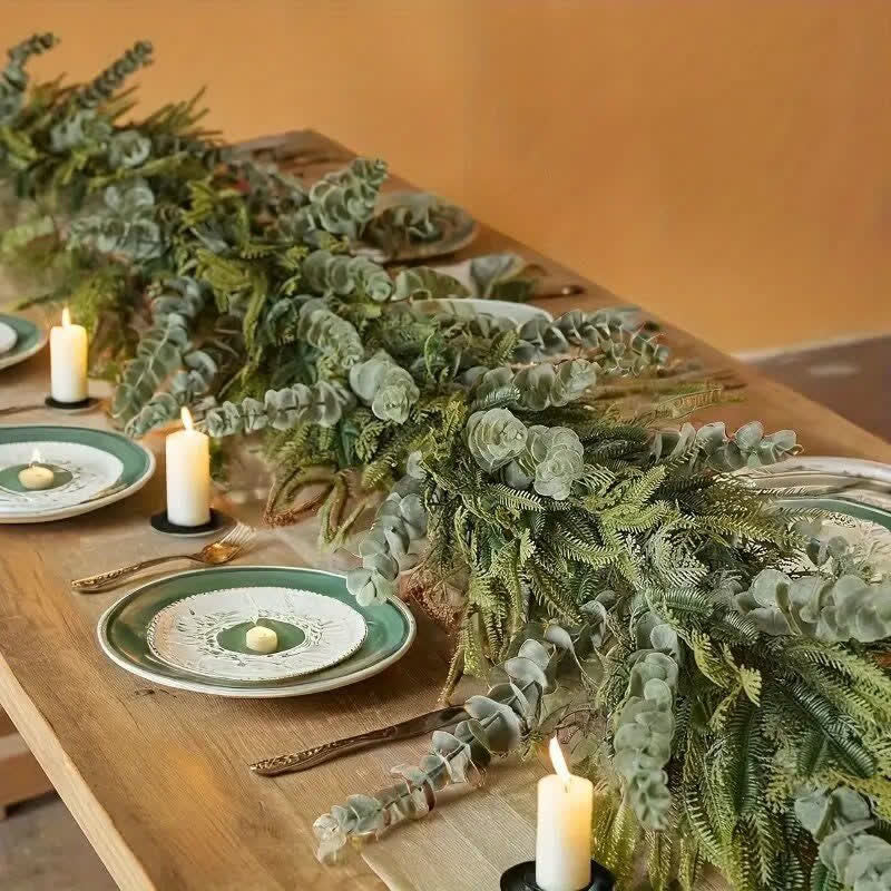 Farmhouse Faux Pine Eucalyptus Garland - image 6