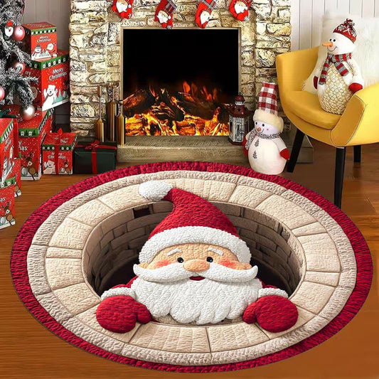 Christmas Theme Santa 3D Effect Rug - A - 63" - image 0