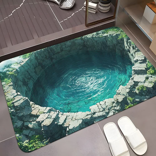 Cave Landscape 3D Effect Rug - Spring Water - 31" x 47" - image 0