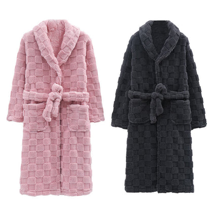 Couple Matching Plaid Textured Fleece Robe - image 8