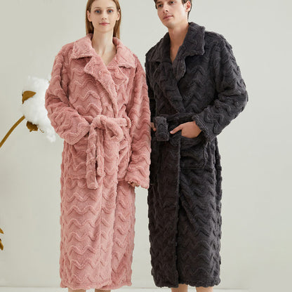 Unisex Solid Wavy Textured Bathrobe - image 0