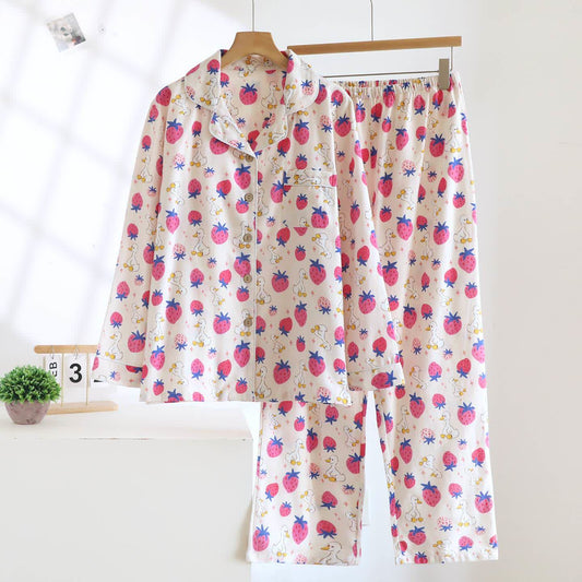 Strawberry Brushed Cotton Loungewear Set - As Picture - XL - image 0