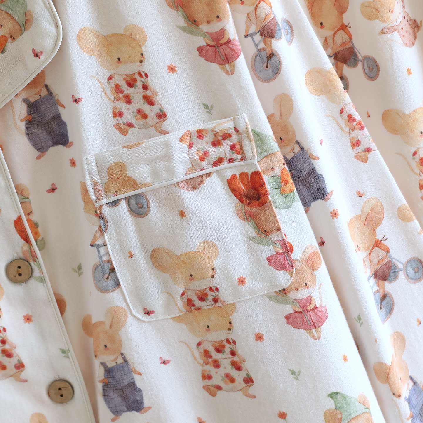 Cartoon Animal Brushed Cotton Loungewear Set - image 4