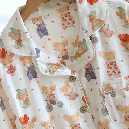 Cartoon Animal Brushed Cotton Loungewear Set - image 3