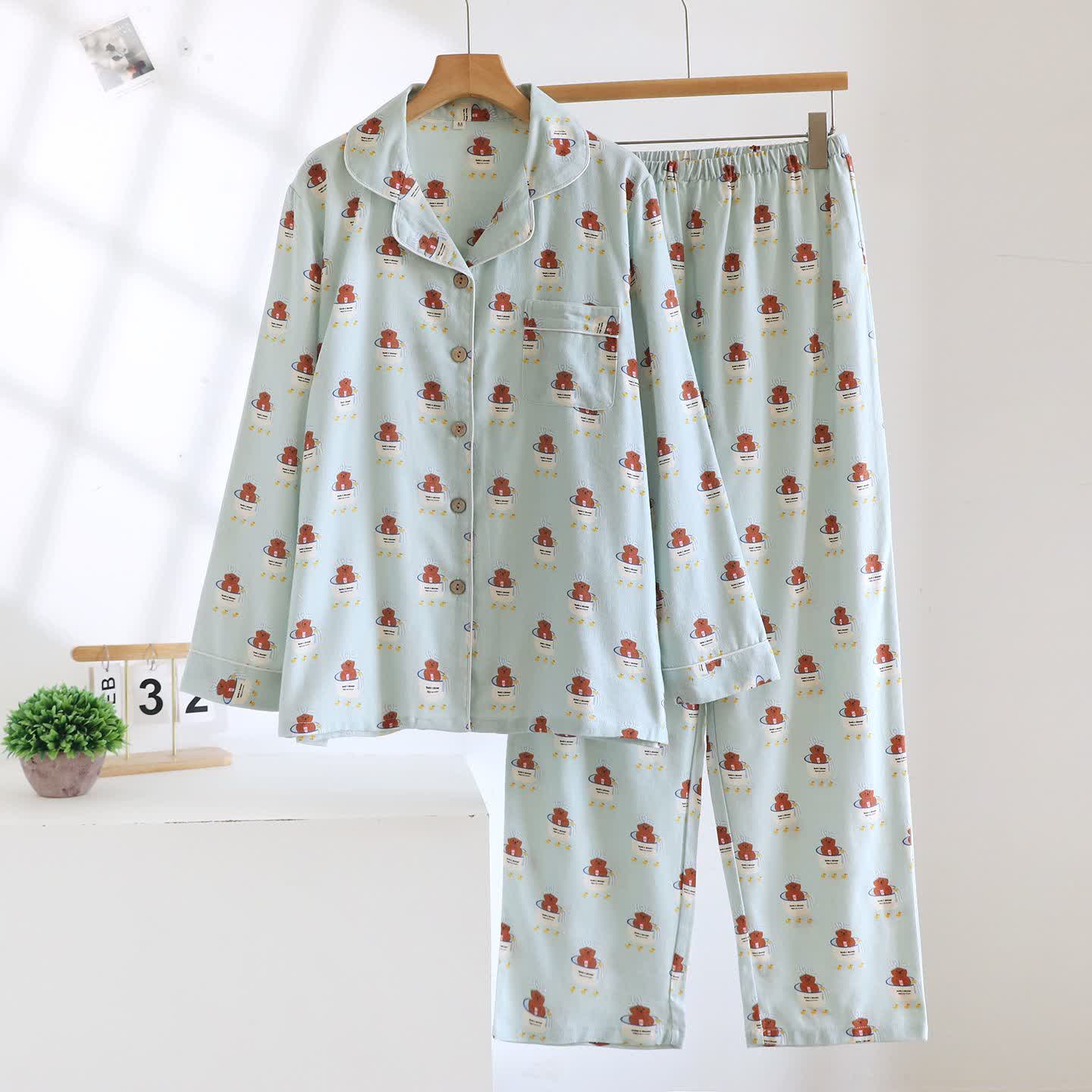 Teacup Bear Brushed Cotton Loungewear Set - As Picture - XL - image 0